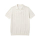 Cream Ivory-Rib Knit Polo