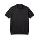 Jet Black Ivory-Rib Knit Polo