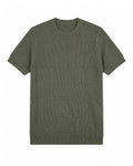 Olive Grid-Knit Crew - Lifestyle Model Wearing | Tuff Haus