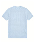 Sky Blue Grid-Knit Crew - Lifestyle Model Wearing | Tuff Haus