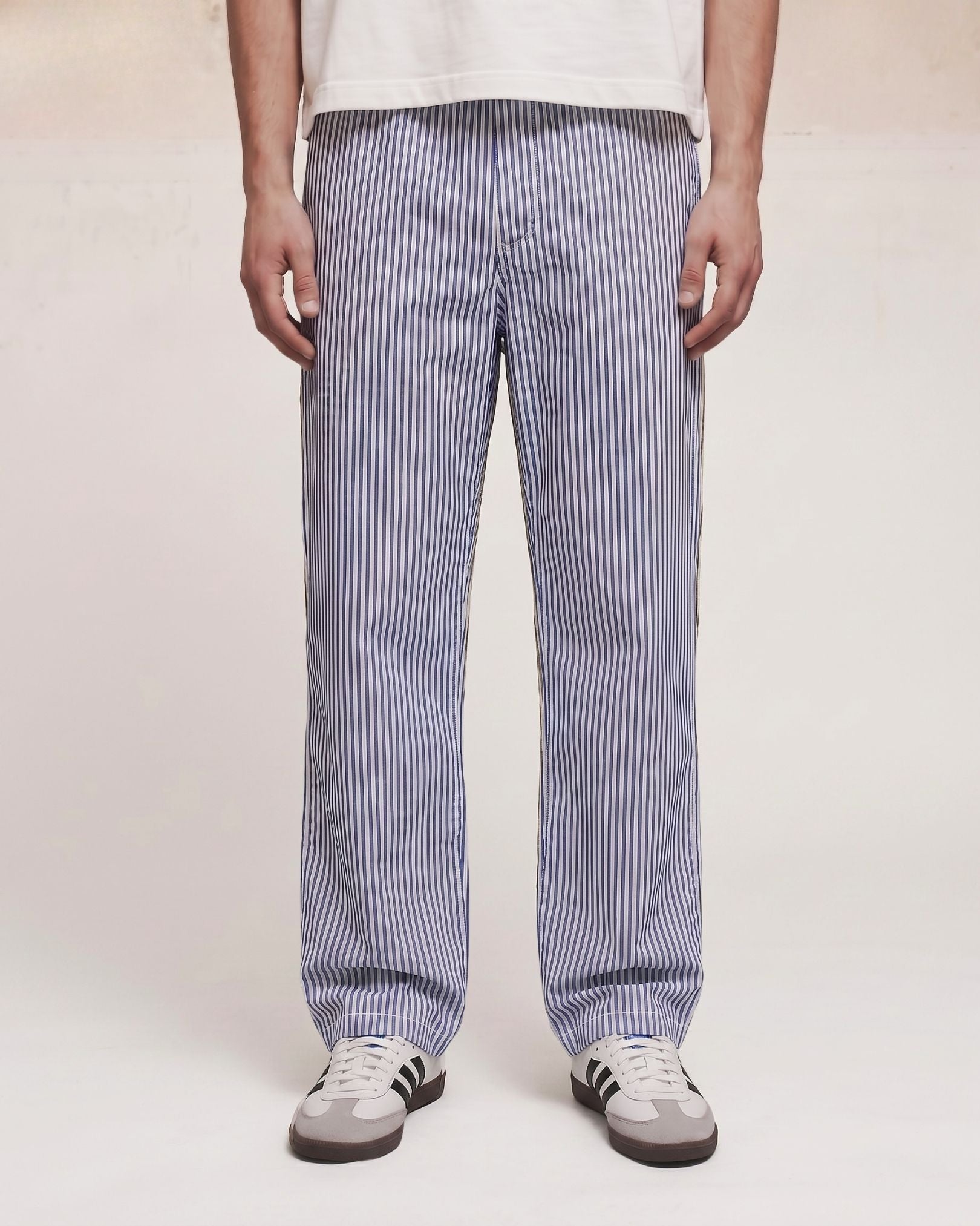 Sky Blue Striped Pants - Front View | Tuff Haus