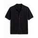 Jet Black Button-Down Knit Shirt