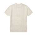 Cream Grid-Knit Crew