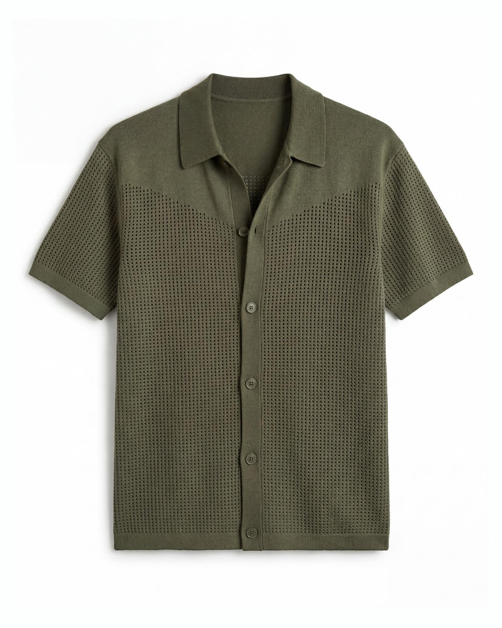 Olive Button-Down Knit Shirt - Lifestyle Model Wearing | Tuff Haus