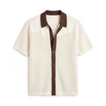 Cream Button-Down Knit Shirt