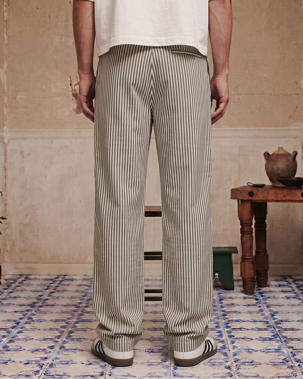 Grey Striped Pants - Side View | Tuff Haus
