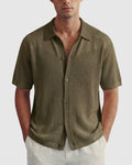 Olive Button-Down Knit Shirt - Front View | Tuff Haus