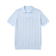 Sky Blue Ivory-Rib Knit Polo