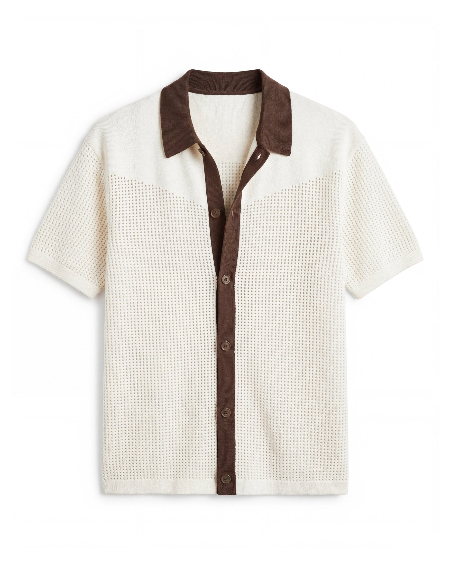Cream Button-Down Knit Shirt - Lifestyle Model Wearing | Tuff Haus