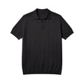 Jet Black Ivory-Rib Knit Polo