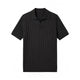 Jet Black Vertical-Rib Knit Polo