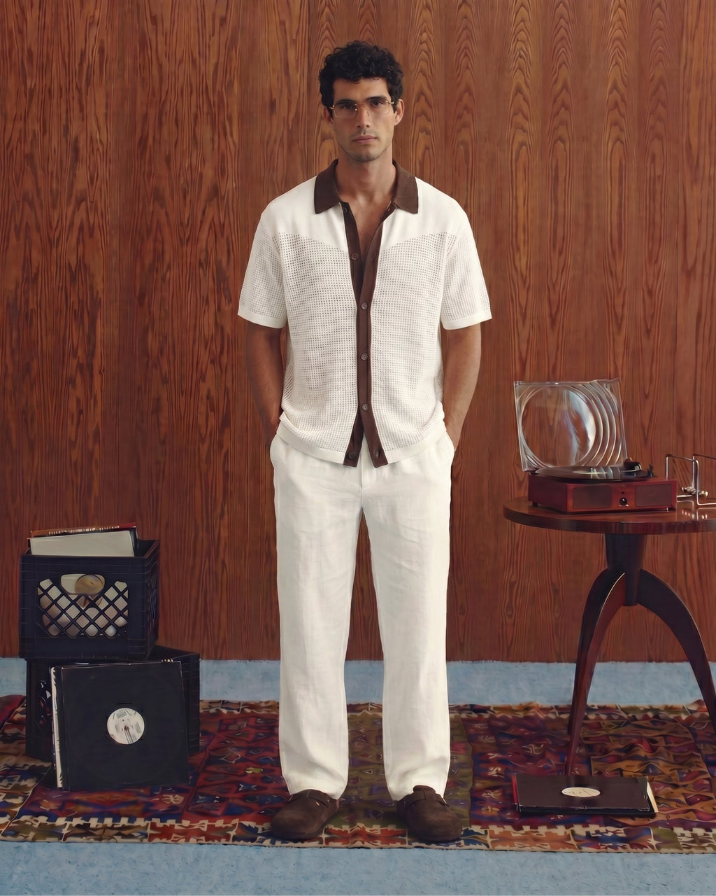 Cream Button-Down Knit Shirt - Knit Fabric Detail | Tuff Haus