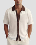 Cream Button-Down Knit Shirt - Front View | Tuff Haus